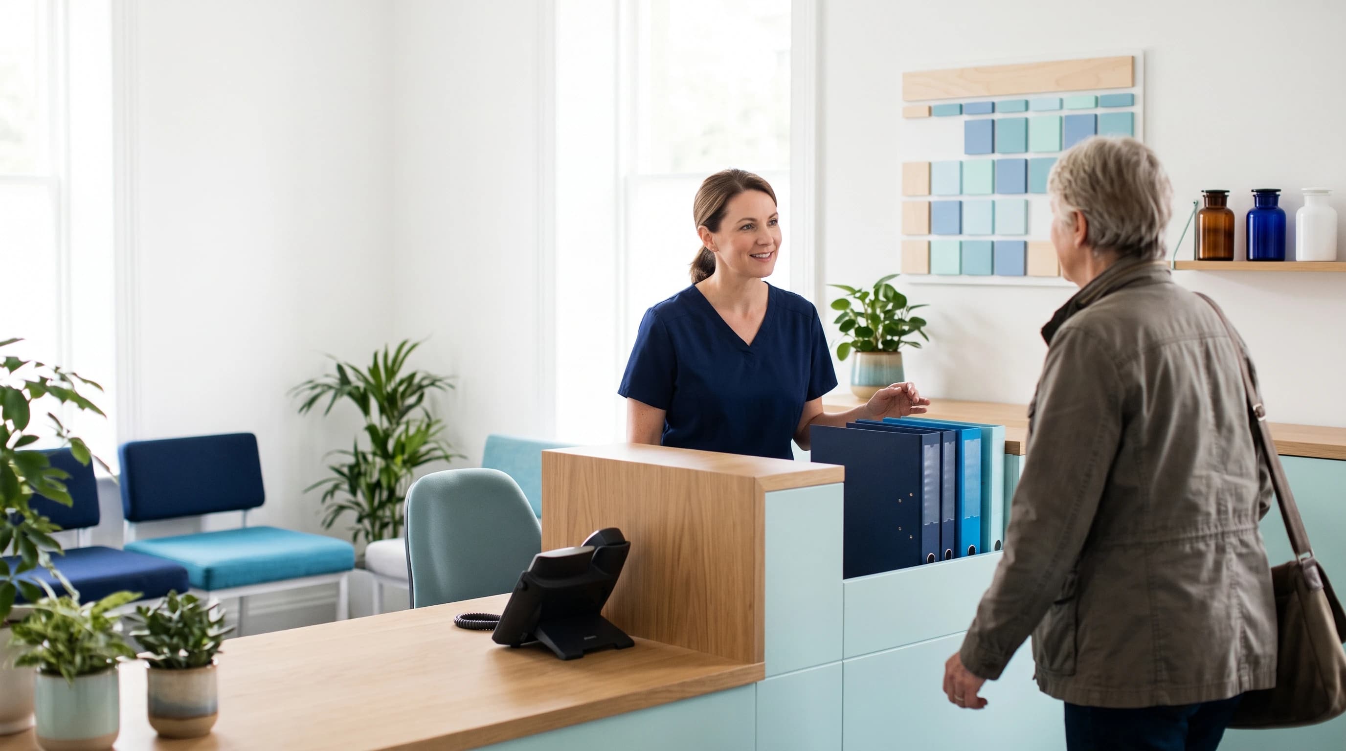 Photo of a Chinese medicine clinic reception running smoothly