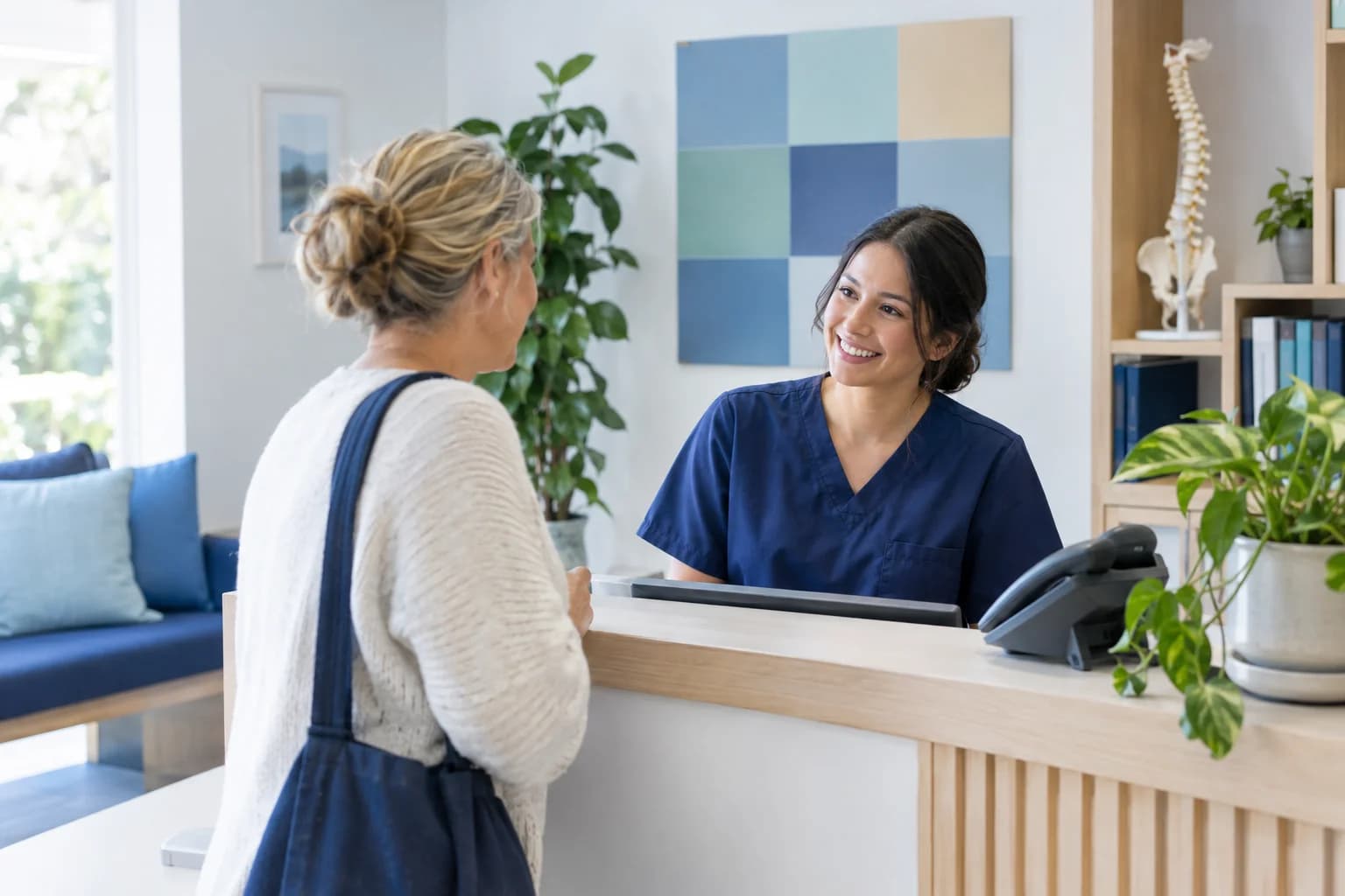 Photo of a chiropractic clinic reception running smoothly